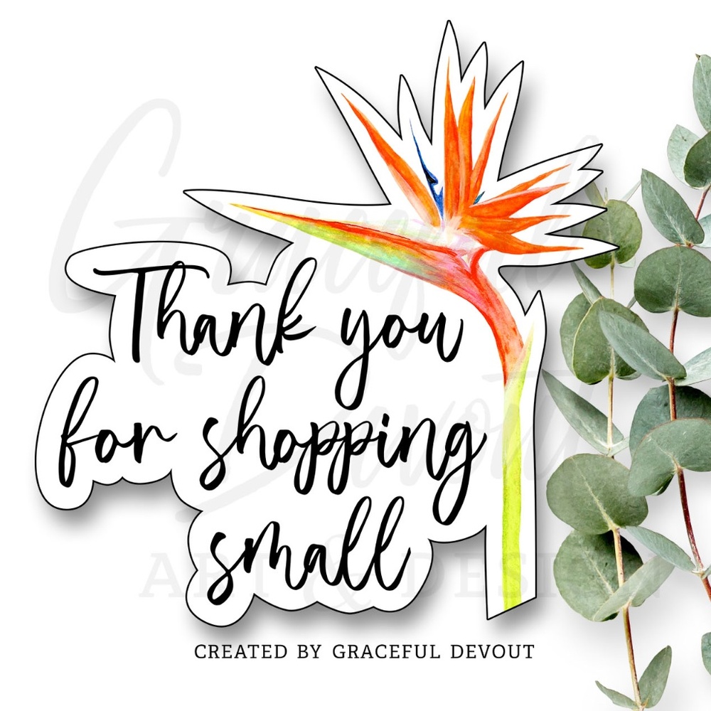 Thank You For Shopping Small- 2" (inches)  (48ct.) Stickers
